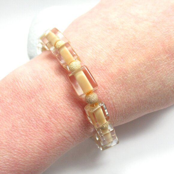 Cane glass and gold bracelet - Picture 11 of 14